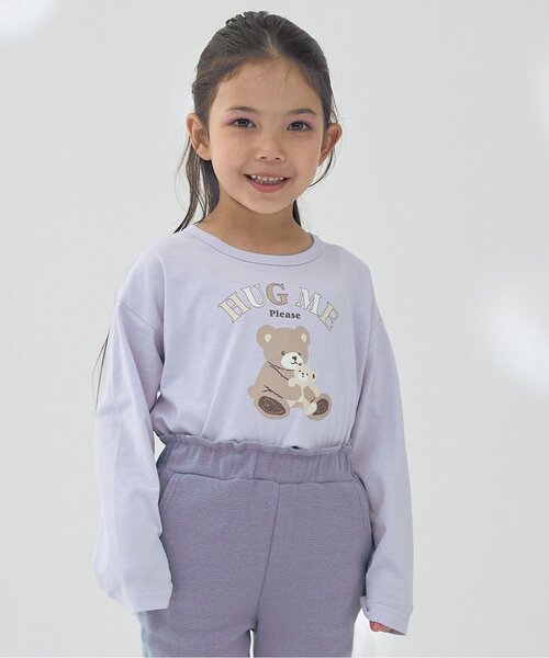 Lycee mine（リセマイン）の「【ソフトコットン】選べる4柄8色展開アソートプリントAラインTシャツ（Tシャツ/カットソー・キッズ・クリーム/オフホワイト/ブルーグレー/ブラック/ライトピンク/ベビーピンク/ラベンダー/ネイビー・100cm/110cm/150cm/140cm/130cm/120cm）」の7枚目の写真