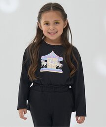 petit main（プティマイン）の「【ソフトコットン】選べる4柄8色展開アソートプリントAラインTシャツ（Tシャツ/カットソー）」