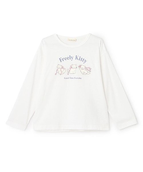 Lycee mine（リセマイン）の「【ソフトコットン】選べる4柄8色展開アソートプリントAラインTシャツ（Tシャツ/カットソー・キッズ・クリーム/オフホワイト/ブルーグレー/ブラック/ライトピンク/ベビーピンク/ラベンダー/ネイビー・100cm/110cm/150cm/140cm/130cm/120cm）」の9枚目の写真