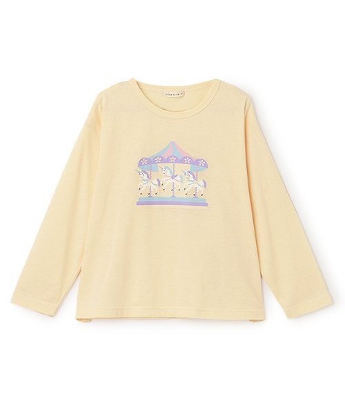 Lycee mine（リセマイン）の「【ソフトコットン】選べる4柄8色展開アソートプリントAラインTシャツ（Tシャツ/カットソー・キッズ・クリーム/オフホワイト/ブルーグレー/ブラック/ライトピンク/ベビーピンク/ラベンダー/ネイビー・100cm/110cm/150cm/140cm/130cm/120cm）」の11枚目の写真