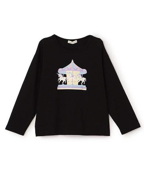 Lycee mine（リセマイン）の「【ソフトコットン】選べる4柄8色展開アソートプリントAラインTシャツ（Tシャツ/カットソー・キッズ・クリーム/オフホワイト/ブルーグレー/ブラック/ライトピンク/ベビーピンク/ラベンダー/ネイビー・100cm/110cm/150cm/140cm/130cm/120cm）」の15枚目の写真