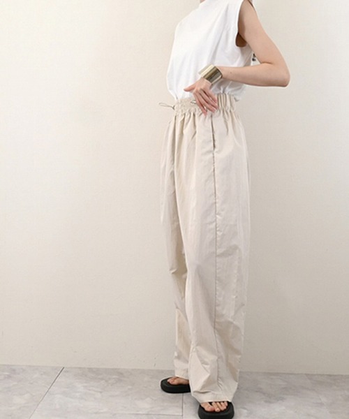 STYLEBLOCK（スタイルブロック）の「タフタウエストドローコードコクーンパンツ（その他パンツ・レディース・ホワイト系その他/ブラック/チャコールグレー・M）」の6枚目の写真