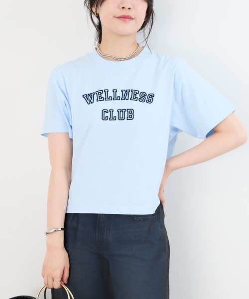 SPORTY&RICH(スポーティアンドリッチ)の「【SPORTY & RICH】"WELLNESS CLUB"ロゴプリントTシャツ(Tシャツ/カットソー・レディース・サックスブルー・S)」の1枚目の写真
