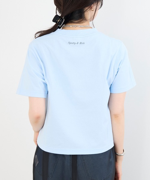 SPORTY&RICH(スポーティアンドリッチ)の「【SPORTY & RICH】"WELLNESS CLUB"ロゴプリントTシャツ(Tシャツ/カットソー・レディース・サックスブルー・S)」の8枚目の写真