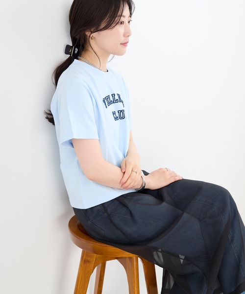 SPORTY&RICH(スポーティアンドリッチ)の「【SPORTY & RICH】"WELLNESS CLUB"ロゴプリントTシャツ(Tシャツ/カットソー・レディース・サックスブルー・S)」の2枚目の写真