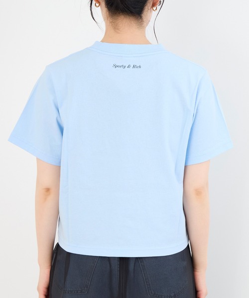 SPORTY&RICH(スポーティアンドリッチ)の「【SPORTY & RICH】"WELLNESS CLUB"ロゴプリントTシャツ(Tシャツ/カットソー・レディース・サックスブルー・S)」の5枚目の写真