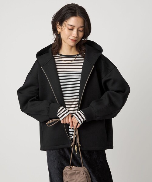 green label relaxing（グリーンレーベルリラクシング）の「ダンボール ジップ フーディ（パーカー・レディース・ブラック/ナチュラル/モカ/グレー・FREE）」の16枚目の写真