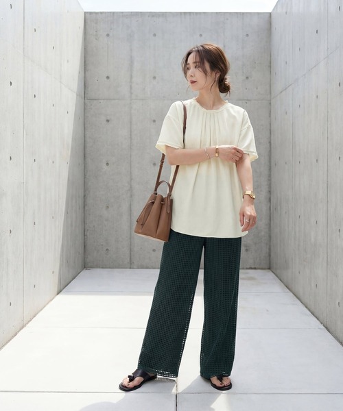 STYLE DELI(スタイルデリ)の「【LUXE】everyday半袖ブラウス(シャツ/ブラウス・レディース・アイボリー/ブラック・FREE)」の15枚目の写真