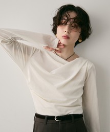 Trish | シアーフロッキードレープロンT(Tシャツ/カットソー)