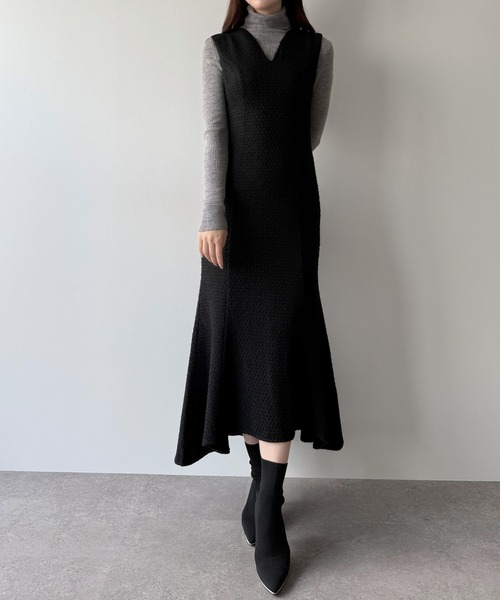 mipiarl(ミピアール)の「ツイードレースアップマーメイドジャンスカ(ジャンパースカート・レディース・ホワイト/ブラック・LARGE/MEDIUM/SMALL)」の15枚目の写真