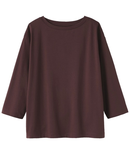 無印良品(ムジルシリョウヒン)の「婦人 天竺編みボートネック七分袖Tシャツ(Tシャツ/カットソー・レディース・ブラック/ブラウン/ホワイト/ライトグレー/グリーン系/ラベンダー・S/M/XL/L)」の7枚目の写真