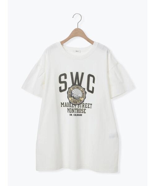 SM2（エスエムツー）の「[接触冷感]フレアスリーブチュニックTシャツ（チュニック・レディース・ブラック/ブルー/オフホワイト/レッド・F）」の2枚目の写真