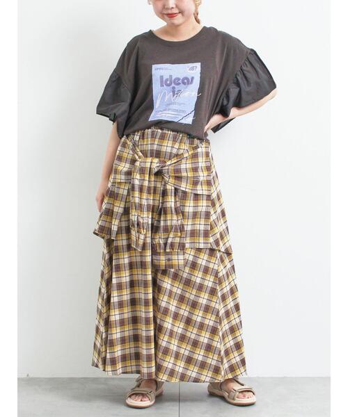 SM2（エスエムツー）の「[接触冷感]フレアスリーブチュニックTシャツ（チュニック・レディース・ブラック/ブルー/オフホワイト/レッド・F）」の18枚目の写真