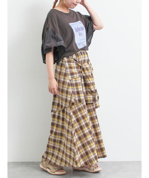 SM2（エスエムツー）の「[接触冷感]フレアスリーブチュニックTシャツ（チュニック・レディース・ブラック/ブルー/オフホワイト/レッド・F）」の19枚目の写真