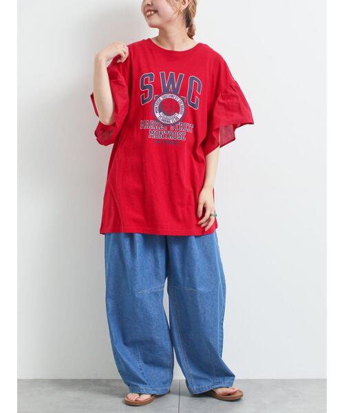 SM2（エスエムツー）の「[接触冷感]フレアスリーブチュニックTシャツ（チュニック・レディース・ブラック/ブルー/オフホワイト/レッド・F）」の22枚目の写真