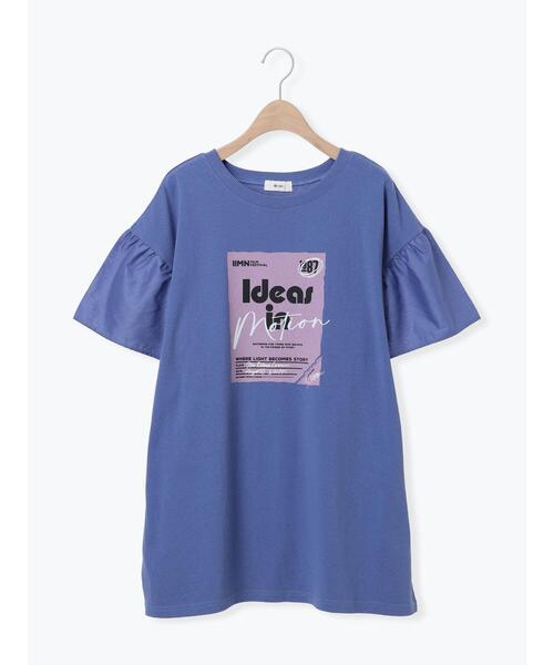 SM2（エスエムツー）の「[接触冷感]フレアスリーブチュニックTシャツ（チュニック・レディース・ブラック/ブルー/オフホワイト/レッド・F）」の5枚目の写真