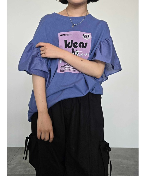 SM2（エスエムツー）の「[接触冷感]フレアスリーブチュニックTシャツ（チュニック・レディース・ブラック/ブルー/オフホワイト/レッド・F）」の7枚目の写真