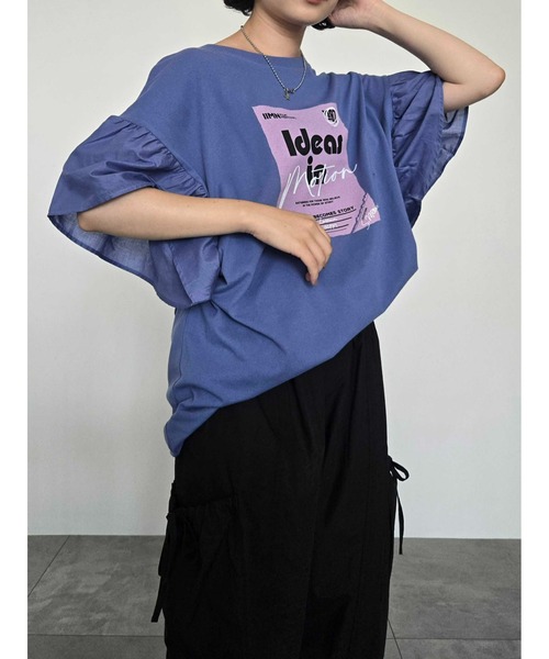 SM2（エスエムツー）の「[接触冷感]フレアスリーブチュニックTシャツ（チュニック・レディース・ブラック/ブルー/オフホワイト/レッド・F）」の8枚目の写真