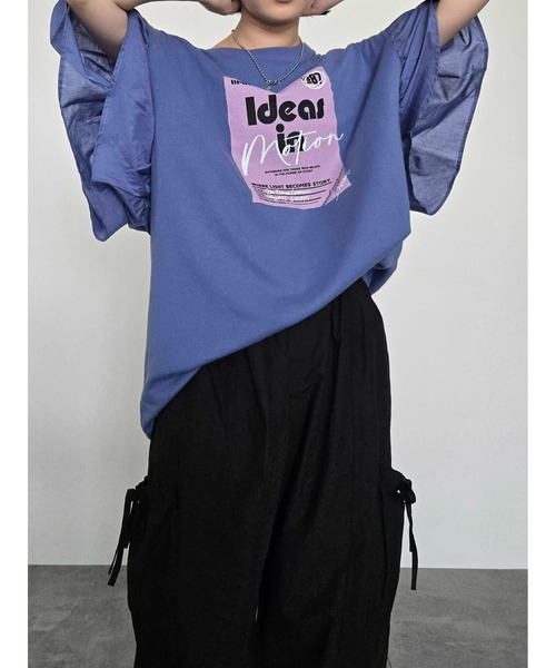 SM2（エスエムツー）の「[接触冷感]フレアスリーブチュニックTシャツ（チュニック・レディース・ブラック/ブルー/オフホワイト/レッド・F）」の9枚目の写真