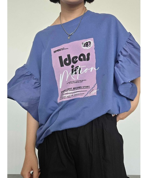 SM2（エスエムツー）の「[接触冷感]フレアスリーブチュニックTシャツ（チュニック・レディース・ブラック/ブルー/オフホワイト/レッド・F）」の10枚目の写真