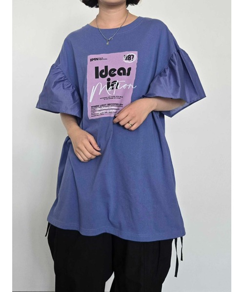 SM2（エスエムツー）の「[接触冷感]フレアスリーブチュニックTシャツ（チュニック・レディース・ブラック/ブルー/オフホワイト/レッド・F）」の11枚目の写真