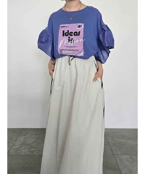 SM2（エスエムツー）の「[接触冷感]フレアスリーブチュニックTシャツ（チュニック・レディース・ブラック/ブルー/オフホワイト/レッド・F）」の14枚目の写真