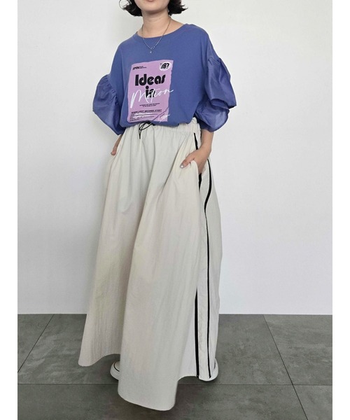 SM2（エスエムツー）の「[接触冷感]フレアスリーブチュニックTシャツ（チュニック・レディース・ブラック/ブルー/オフホワイト/レッド・F）」の15枚目の写真