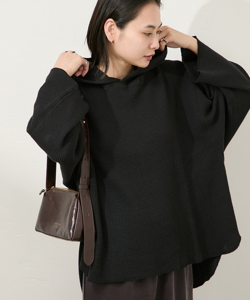 ARMY TWILL(アーミーツイル)の「別注【ARMY TWILL/アーミーツイル】WaffleHoodie(Tシャツ/カットソー・レディース・アイボリー/ブラック系その他・FREE)」の2枚目の写真