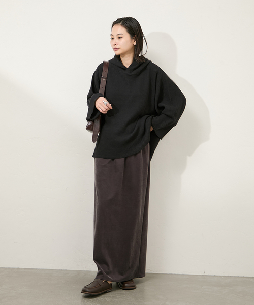 ARMY TWILL(アーミーツイル)の「別注【ARMY TWILL/アーミーツイル】WaffleHoodie(Tシャツ/カットソー・レディース・アイボリー/ブラック系その他・FREE)」の3枚目の写真