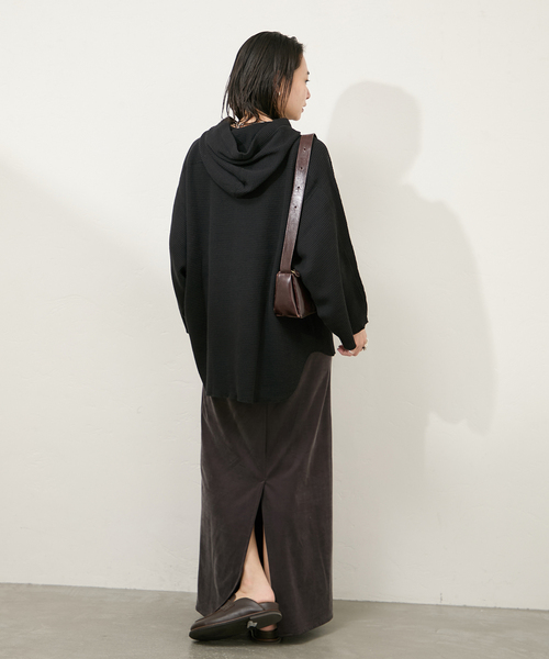 ARMY TWILL(アーミーツイル)の「別注【ARMY TWILL/アーミーツイル】WaffleHoodie(Tシャツ/カットソー・レディース・アイボリー/ブラック系その他・FREE)」の5枚目の写真