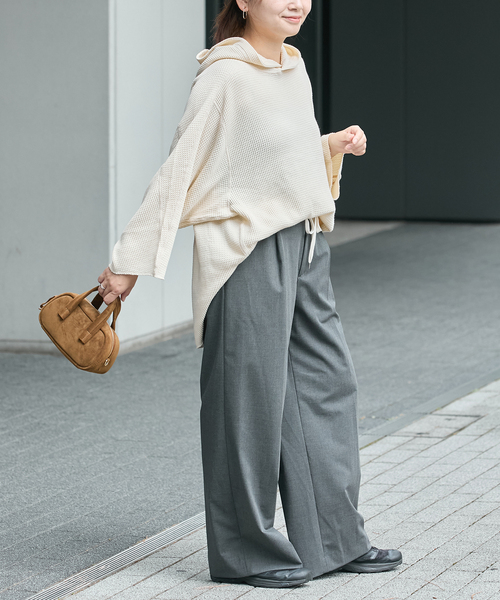 ARMY TWILL(アーミーツイル)の「別注【ARMY TWILL/アーミーツイル】WaffleHoodie(Tシャツ/カットソー・レディース・アイボリー/ブラック系その他・FREE)」の9枚目の写真