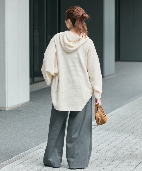 ARMY TWILL(アーミーツイル)の「別注【ARMY TWILL/アーミーツイル】WaffleHoodie(Tシャツ/カットソー・レディース・アイボリー/ブラック系その他・FREE)」の10枚目の写真