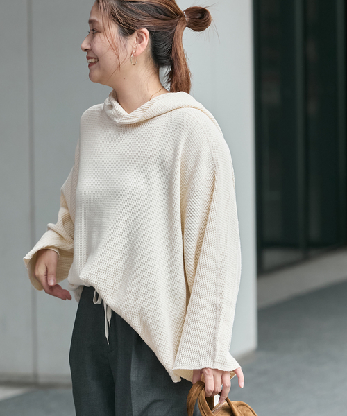 ARMY TWILL(アーミーツイル)の「別注【ARMY TWILL/アーミーツイル】WaffleHoodie(Tシャツ/カットソー・レディース・アイボリー/ブラック系その他・FREE)」の13枚目の写真