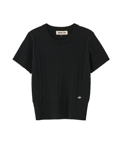 GENERAL IDEA（ジェネラルアイデア）の「GENERAL IDEA/ジェネラルアイディア tencel cable half knit 半袖ニット（ニット/セーター・レディース・ブラック/イエロー/ホワイト/レッド・L/S/M）」の21枚目の写真