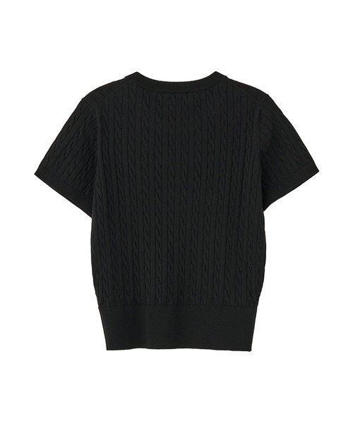 GENERAL IDEA（ジェネラルアイデア）の「GENERAL IDEA/ジェネラルアイディア tencel cable half knit 半袖ニット（ニット/セーター・レディース・ブラック/イエロー/ホワイト/レッド・L/S/M）」の22枚目の写真