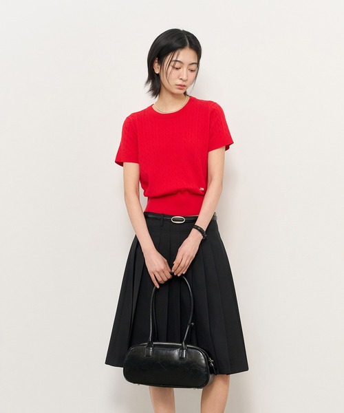 GENERAL IDEA/ジェネラルアイディア tencel cable half knit
