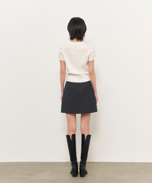 GENERAL IDEA（ジェネラルアイデア）の「GENERAL IDEA/ジェネラルアイディア tencel cable half knit 半袖ニット（ニット/セーター・レディース・ブラック/イエロー/ホワイト/レッド・L/S/M）」の20枚目の写真