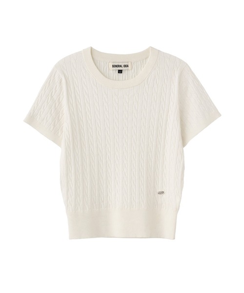 【GENERAL IDEA】Tencel Cable Half Knit Pullover ティーシャツ GENERAL IDEA/ジェネラルアイディア tencel cable half knit