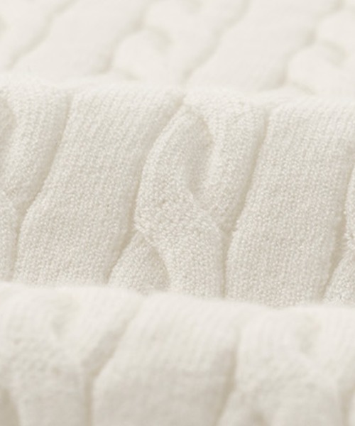 GENERAL IDEA（ジェネラルアイデア）の「GENERAL IDEA/ジェネラルアイディア tencel cable half knit 半袖ニット（ニット/セーター・レディース・ブラック/イエロー/ホワイト/レッド・L/S/M）」の8枚目の写真