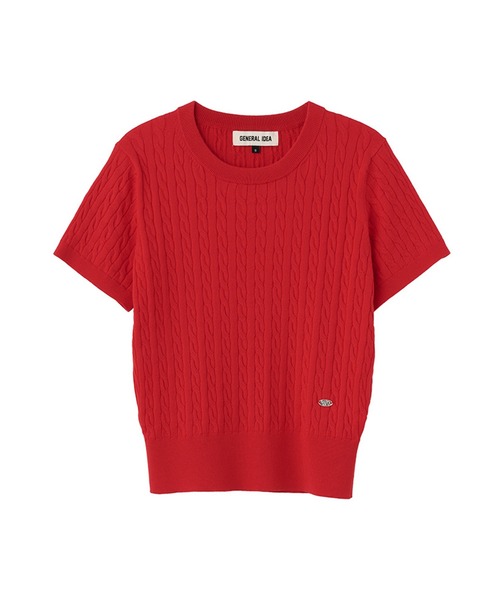 【GENERAL IDEA】Tencel Cable Half Knit Pullover ティーシャツ GENERAL IDEA/ジェネラルアイディア tencel cable half knit
