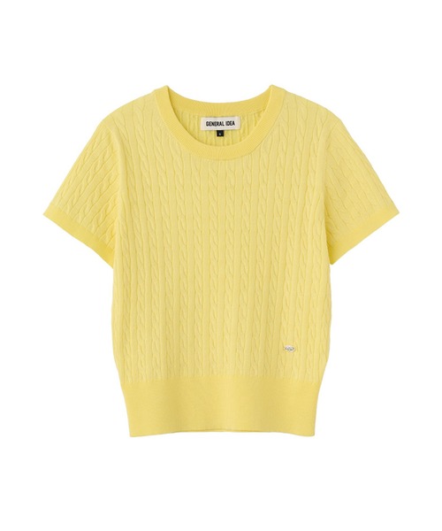 GENERAL IDEA/ジェネラルアイディア tencel cable half knit