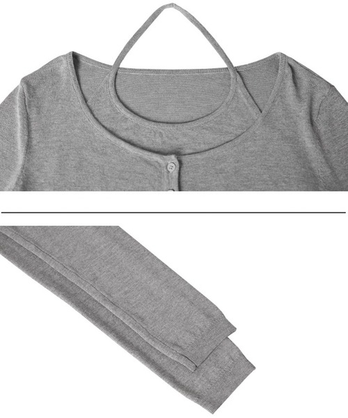 レイヤードヘンリーネックトップス EM25a035【EIGHTHMONTH】（Tシャツ