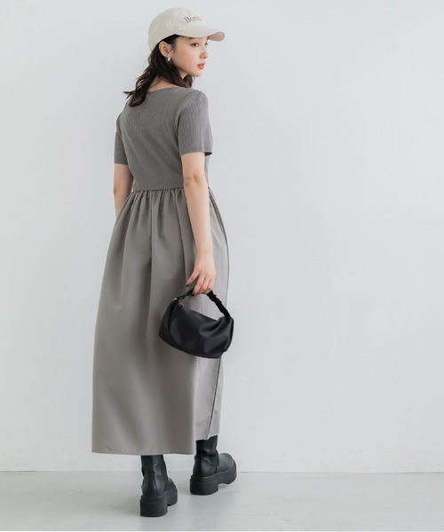 coca（coca）（コカ）の「ドッキングボートネックワンピース（ワンピース・レディース・ブラック/グレー・S/M/L）」の5枚目の写真