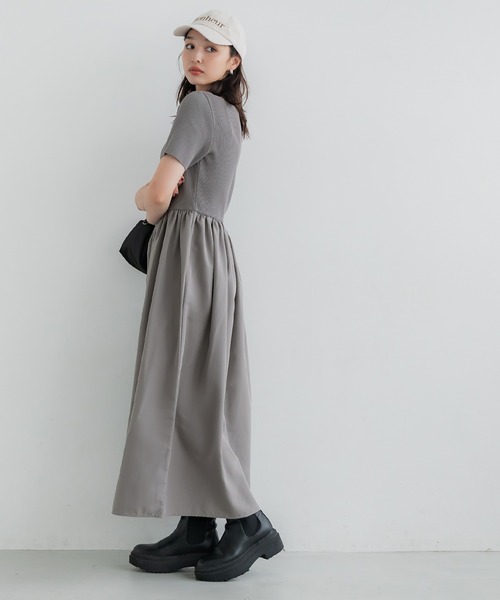 coca（coca）（コカ）の「ドッキングボートネックワンピース（ワンピース・レディース・ブラック/グレー・S/M/L）」の7枚目の写真