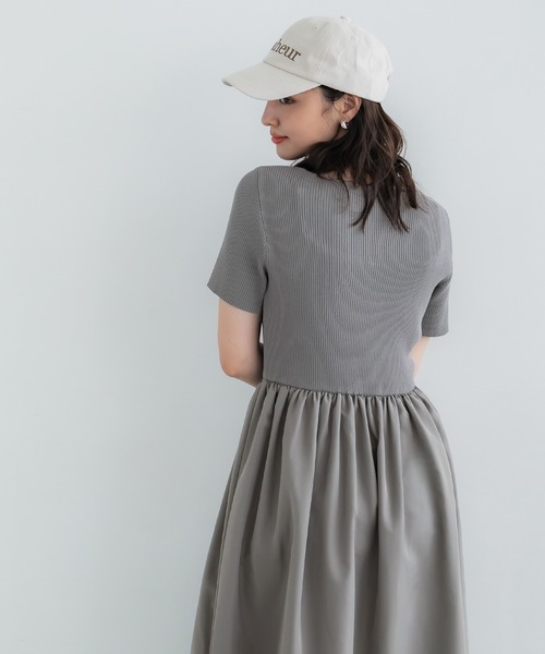 coca（coca）（コカ）の「ドッキングボートネックワンピース（ワンピース・レディース・ブラック/グレー・S/M/L）」の8枚目の写真