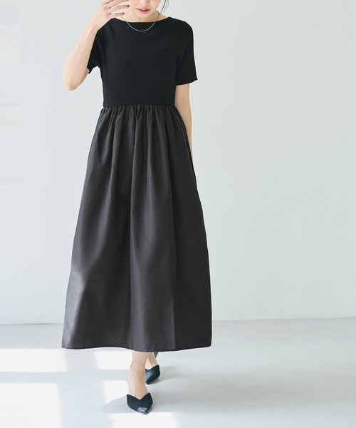 coca（coca）（コカ）の「ドッキングボートネックワンピース（ワンピース・レディース・ブラック/グレー・S/M/L）」の9枚目の写真