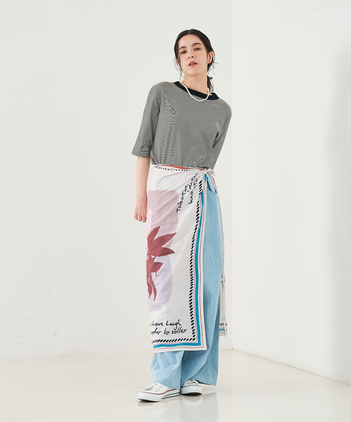 collex（コレックス）の「タックウエストデニムパンツ（デニムパンツ・レディース・ブルー/グレー・フリー）」の20枚目の写真