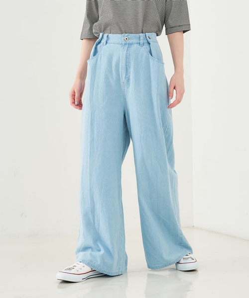 collex（コレックス）の「タックウエストデニムパンツ（デニムパンツ・レディース・ブルー/グレー・フリー）」の6枚目の写真