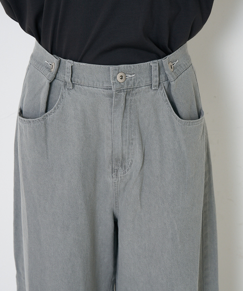 collex（コレックス）の「タックウエストデニムパンツ（デニムパンツ・レディース・ブルー/グレー・フリー）」の10枚目の写真