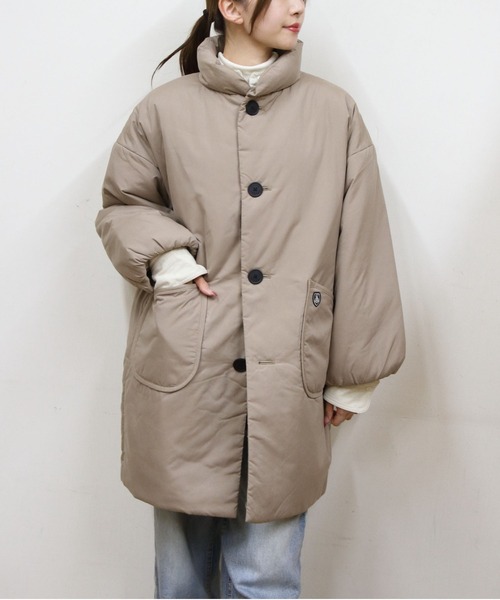 ORCIVAL（オーシバル）の「ORCIVAL/オーシバル　スタンドカラーロングブルゾン　STAND COLLAR LONG BLOUSON　OR-A0734 BTT（ダウンジャケット/コート・レディース・ベージュ/ブラック・1）」の2枚目の写真